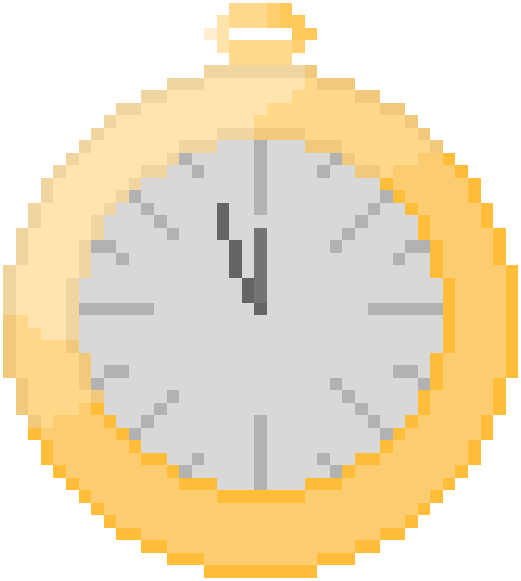 LastMinuteGames's Logo - A pocket watch with a gold body and white face